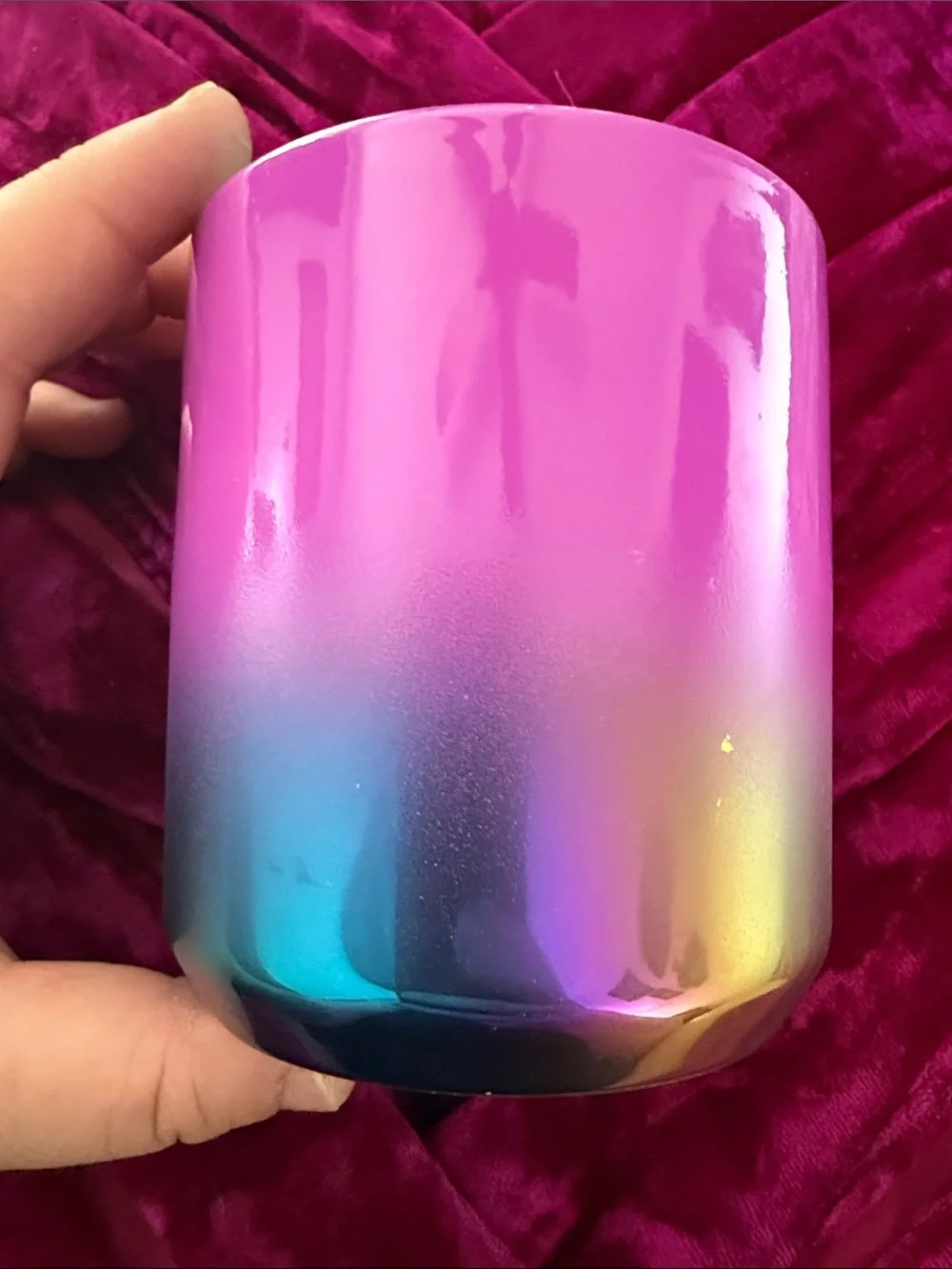 Starbucks Iridescent Rainbow Ceramic Short Mug